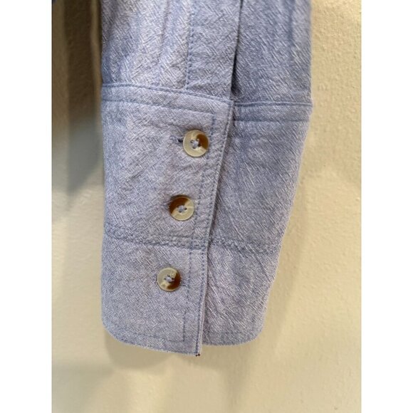 We The Free Women's Relaxed Button Up Collared Shirt Small Periwinkle Boho - Picture 4 of 9